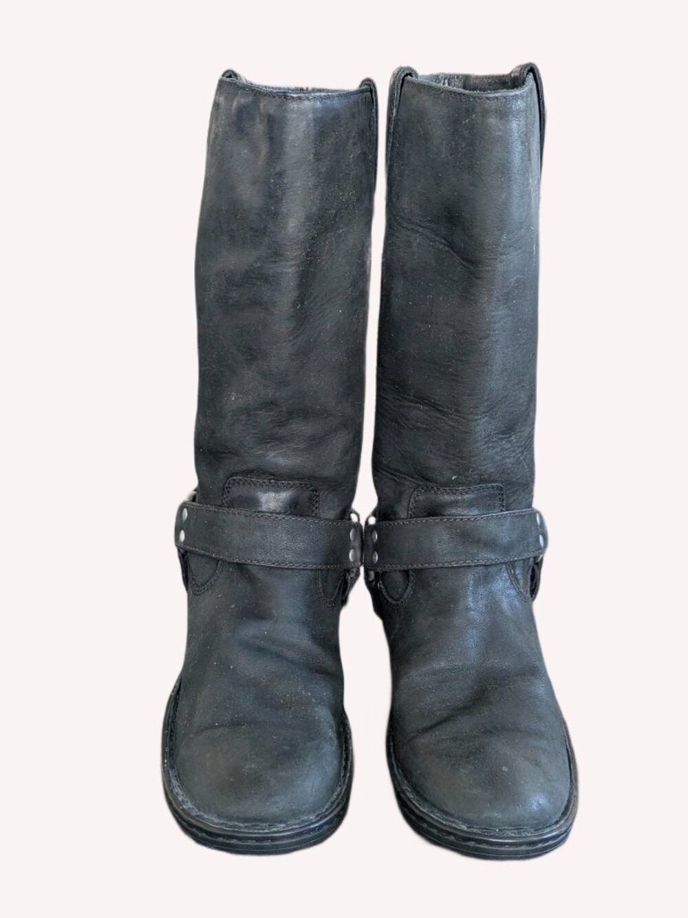 Born Black Leather Women's Pull On Motorcycle Boots - Size 8.5 - Picture 3 of 13